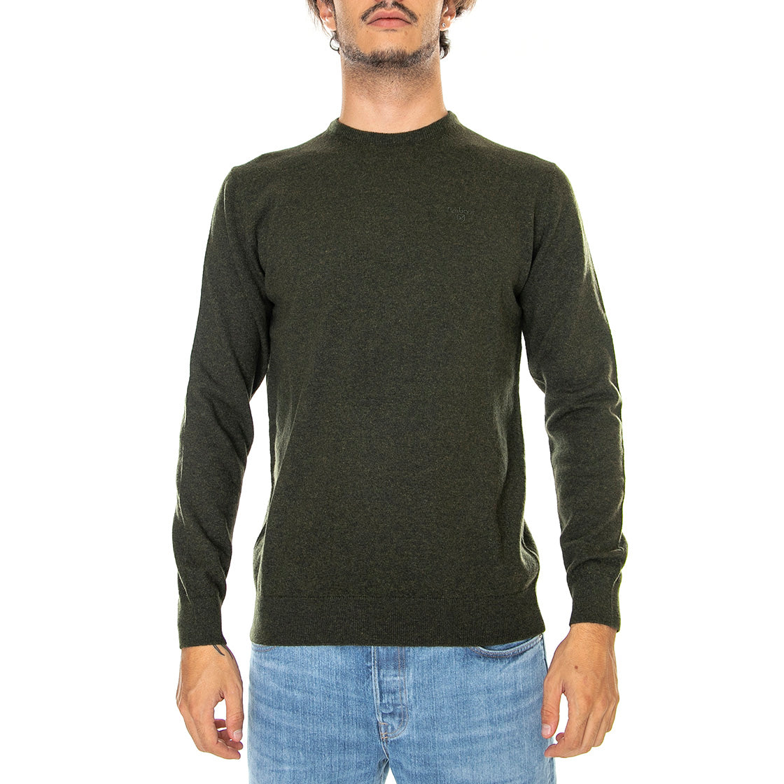 Essential Lambswool Crew Neck Seaweed - Maglione Girocollo Uomo Verde FW22-MKN0345-GN71 . BARBOUR 