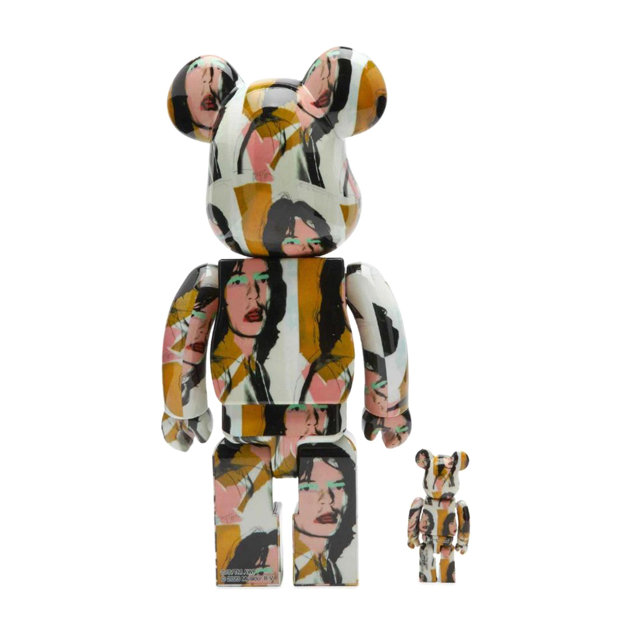 BE@RBRICK Andy Warhol "Mick Jagger" 100% & 400% - Toy Multicolore MDTANDY . MEDICOM TOY 