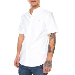 Mens Brewer Short-Sleeve Shirt - White - Camicia Maniche Corte Uomo Bianca F4WSB061-104 . FARAH 