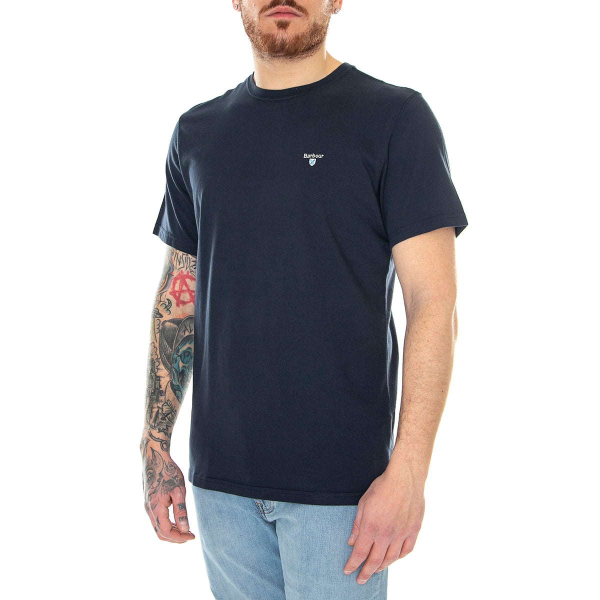 Tartan Sports Tee New Navy - Maglietta Girocollo Uomo Blu MTS0670-NY31-SS23 . BARBOUR 