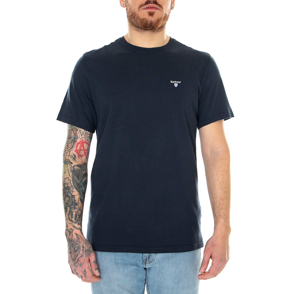 Tartan Sports Tee New Navy - Maglietta Girocollo Uomo Blu MTS0670-NY31-SS23 . BARBOUR 