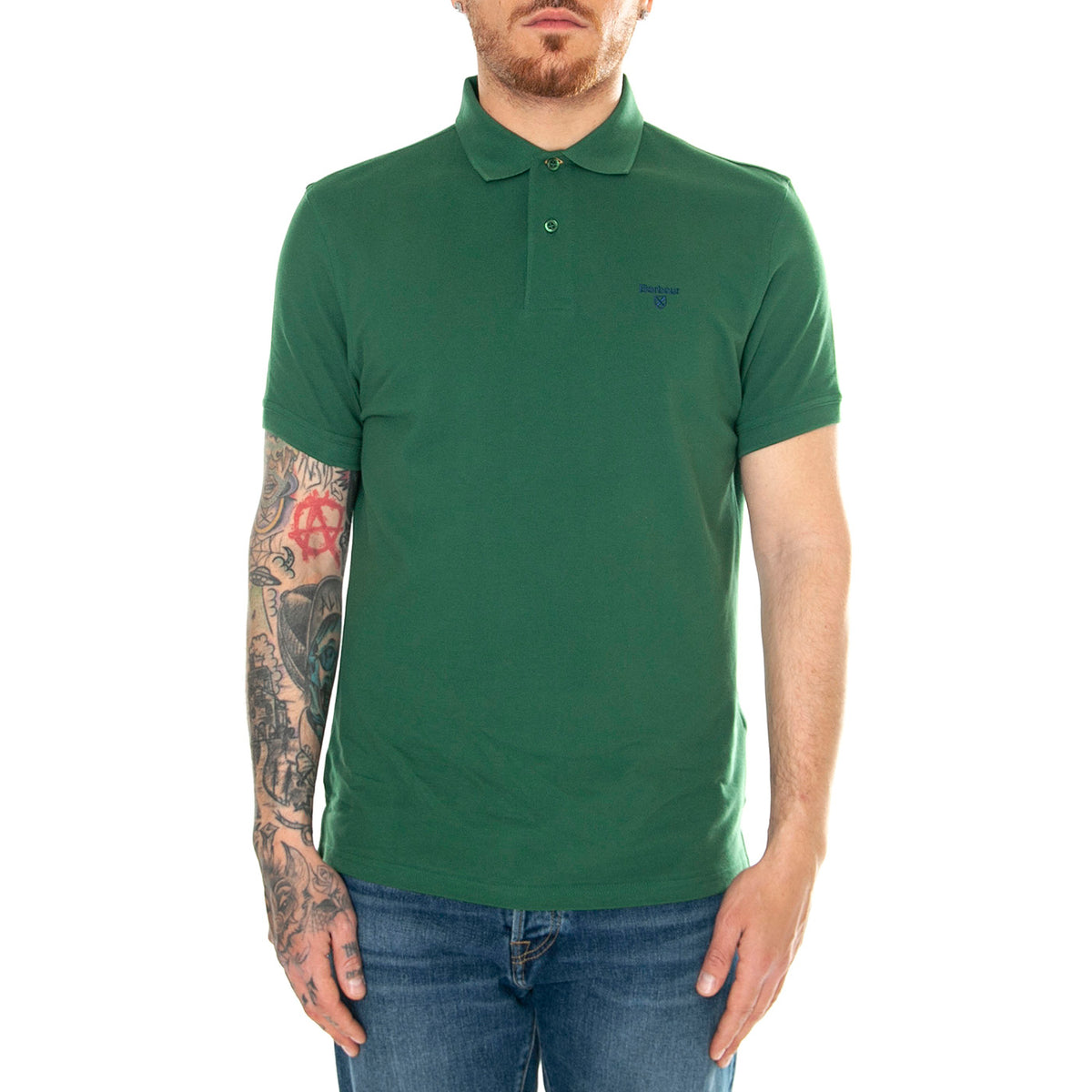 Lightweight Sports Polo Racing Green - Polo Uomo Verde SS24-MML1367-OL72 . BARBOUR 
