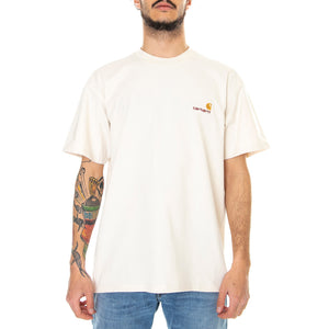 S/S American Script T-Shirt Natural - Maglietta Girocollo Uomo Beige I029956-05XX . CARHARTT WIP 