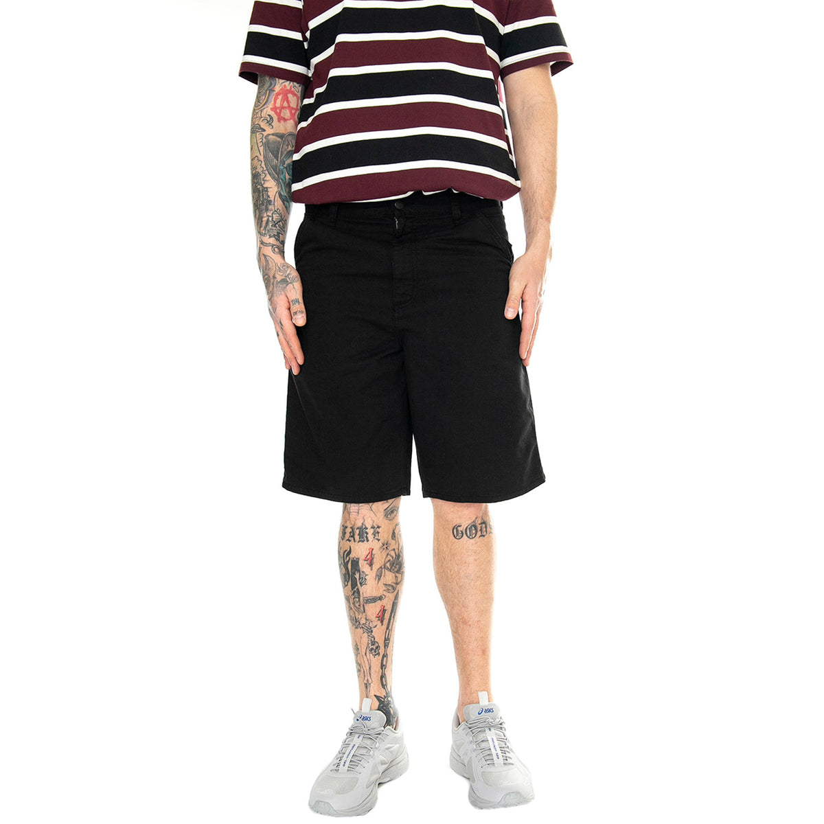 Single Knee Short Black /garment dyed - Bermuda Uomo Neri I031504.89GD . CARHARTT WIP 