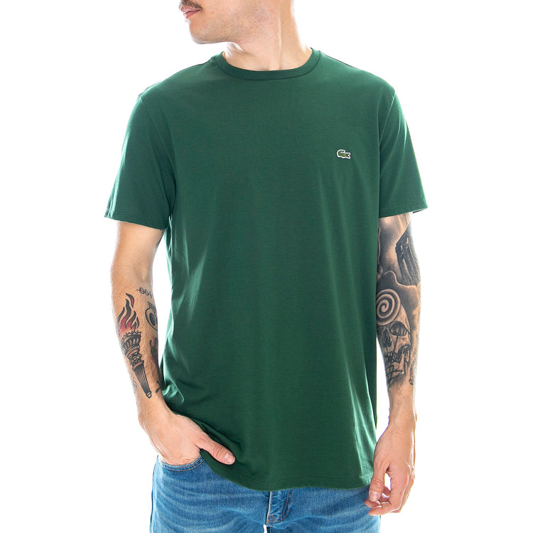 Logo 132 Tee - Green - Maglietta Girocollo Uomo Verde TH6709-132 . LACOSTE 