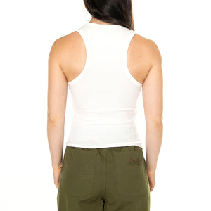 Ribber Tank Ecru - Canotta Donna Bianca 112350212 . LEE 