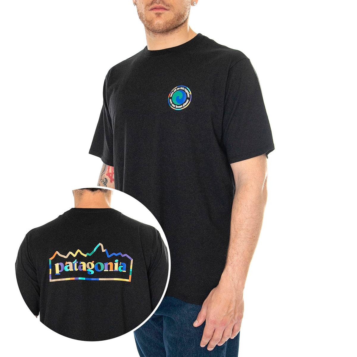 M's Unity Fitz Responsibili-Tee INBK - Maglietta Girocollo Uomo Nera 37768-INBK . PATAGONIA 