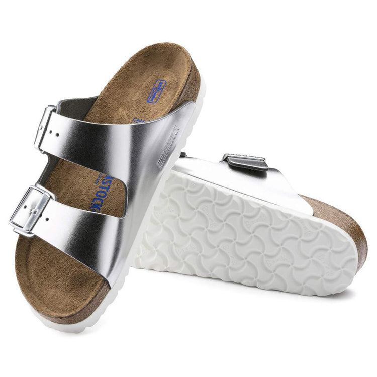 ARIZONA SOFT FOOTBED SANDALS CALZATA STRETTA - METALLIC SILVER - Sandali Uomo Argento 85180_4 . BIRKENSTOCK 
