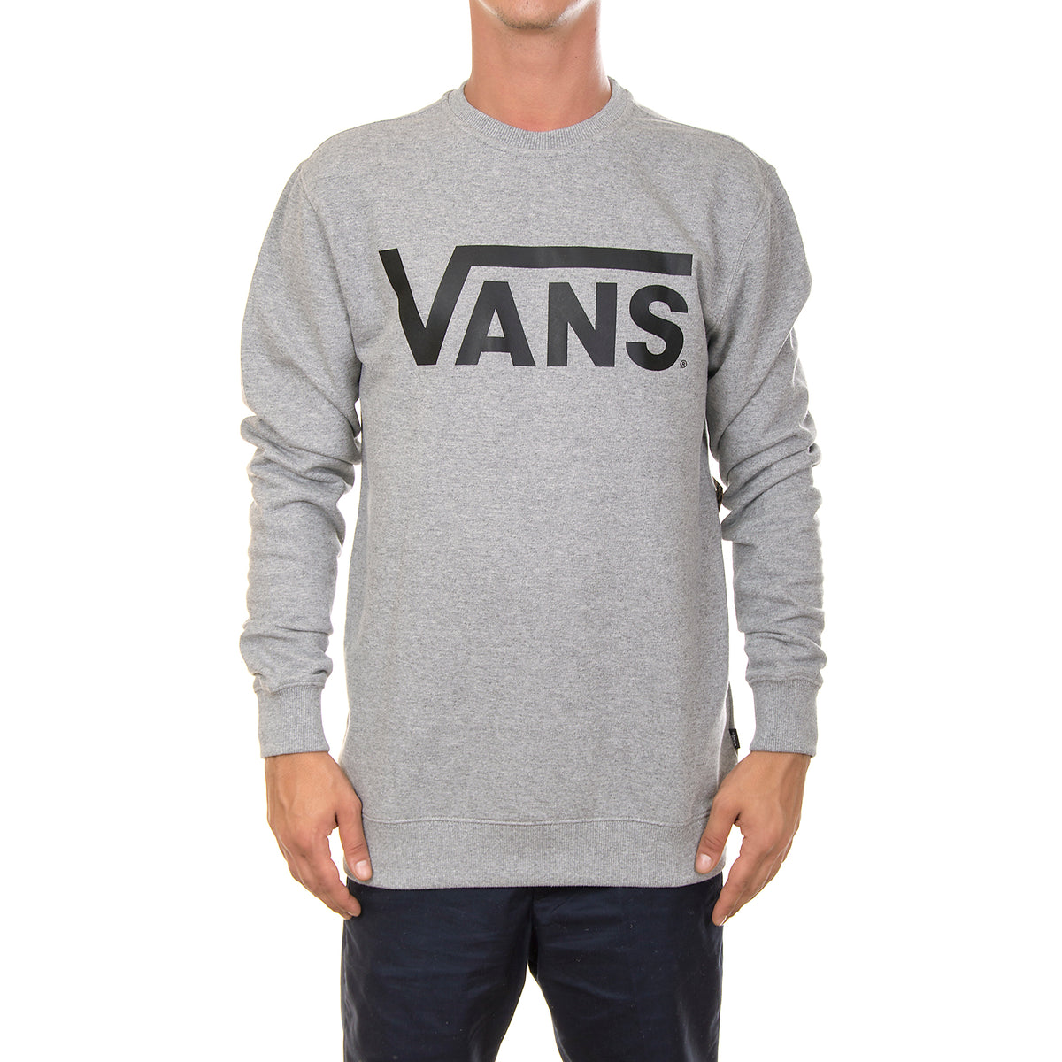 Mn Vans Classic Crew-Neck Sweatshirt - Concrete Heather - Felpa Girocollo Uomo Grigia V00YX0ADY . VANS 