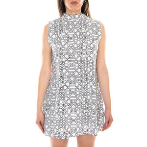 Holly Dress - Geo Maze - Abito Donna Bianco MRCHOL DR13HOY-GEO M . MOTEL ROCKS 