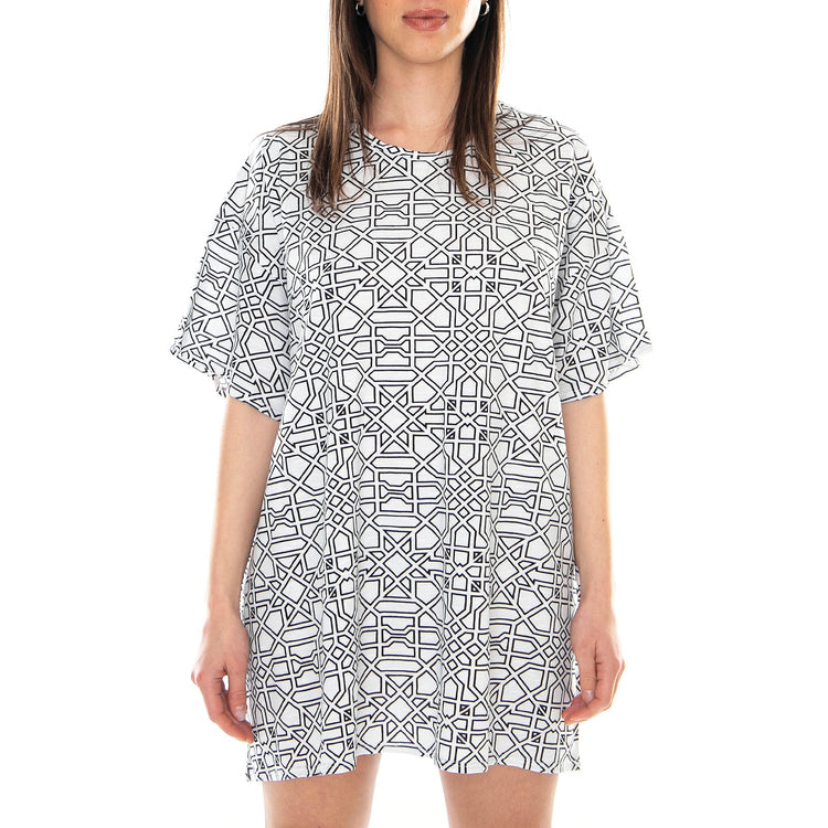Major T-Geo Maze Dress - White - Abito Donna Bianco MRCMAJ TP13MAJ-GEO M . MOTEL ROCKS 