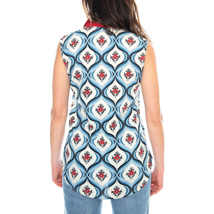 Matica Shirt - Retro Tile - Camicia Smanicata Donna Multicolore MRCMATICA SHT-RET TI . MOTEL ROCKS 