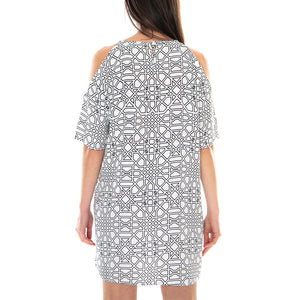 Savannah Dress - Geo Maze - Abito Donna Bianco / Multicolore MRCSAV DR13SAV-GEO M . MOTEL ROCKS 