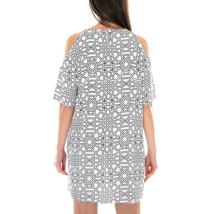 Savannah Dress - Geo Maze - Abito Donna Bianco / Multicolore MRCSAV DR13SAV-GEO M . MOTEL ROCKS 