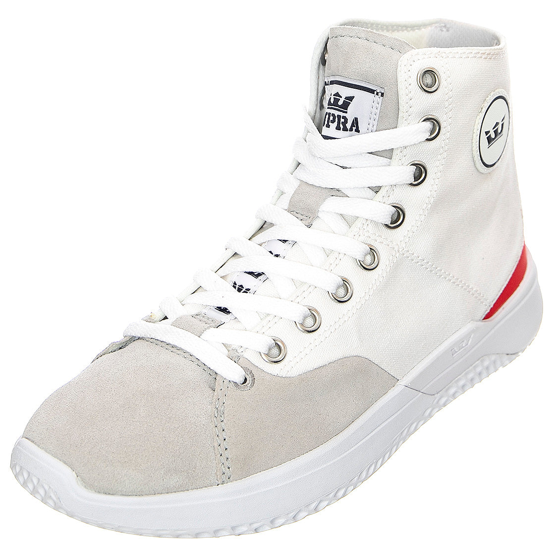 Statik - Scarpe Stringate Profilo Alto Uomo Bianche STATIK White-White . SUPRA 