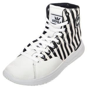Statik - Scarpe Stringate Profilo Alto Uomo Bianche / Nere / Stripe STATIK White Stripe-White . SUPRA 