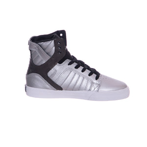 Kids Skytop Shoes - Silver Metallic / Black Shoes - Scarpe Profilo Alto Bambino Argento / Nere 58003-052-M . SUPRA 