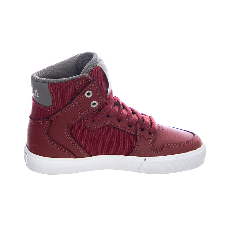 Kids Vaider Sneakers - Brick / White - Scarpe Stringate Profilo Alto Bambino Rosse / Bianche 58201-655-M . SUPRA 