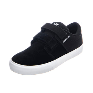 Kids Stacks II Vulc Velcro Sneakers - Black / White - Scarpe Profilo Basso Bambino Nere 13C 58334-002-M . SUPRA 