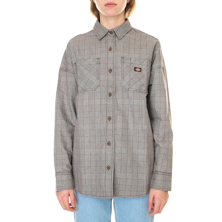 W' Bakerhill Shirt Dark Brown - Camicia Donna Multicolore DK0A4Y15DBX1 . DICKIES 