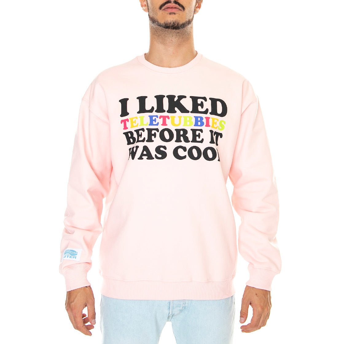 Now Cool Crew Pink - Felpa Girocollo Uomo Rosa 22WISC45-PINK . IUTER 