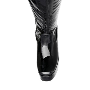 ANNEXED BLK PATENT - Stivali Alti con Plateau Donna Neri SMSANNEXED-BLK . STEVE MADDEN 