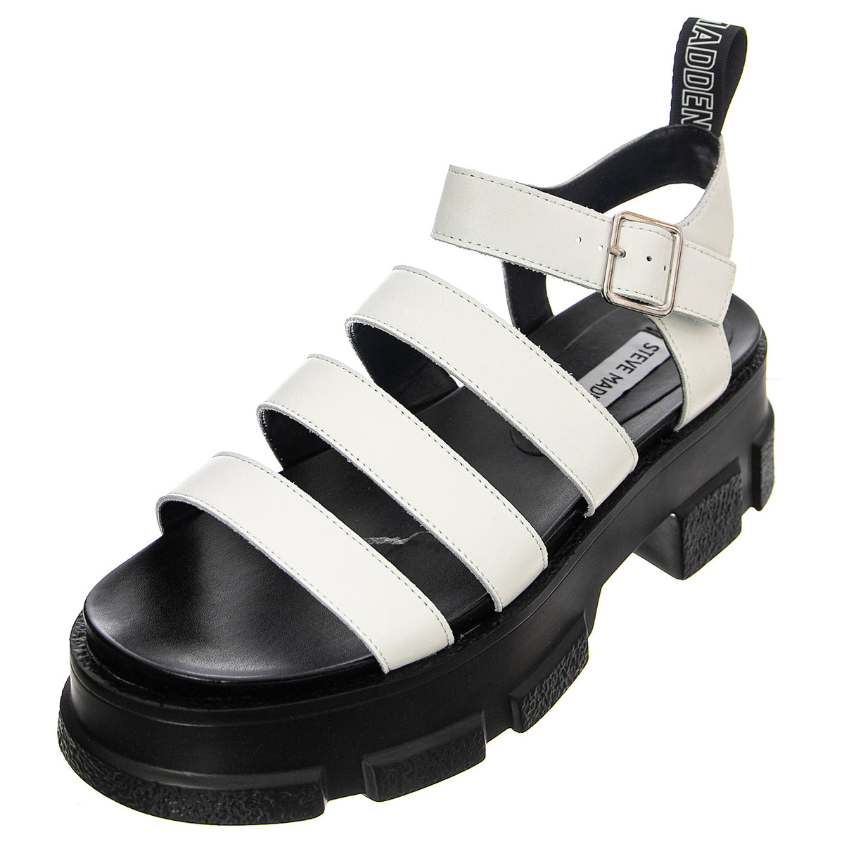 Pioneer White Leat - Sandali Donna Bianchi / Neri SMSPIONEER-WHI . STEVE MADDEN 