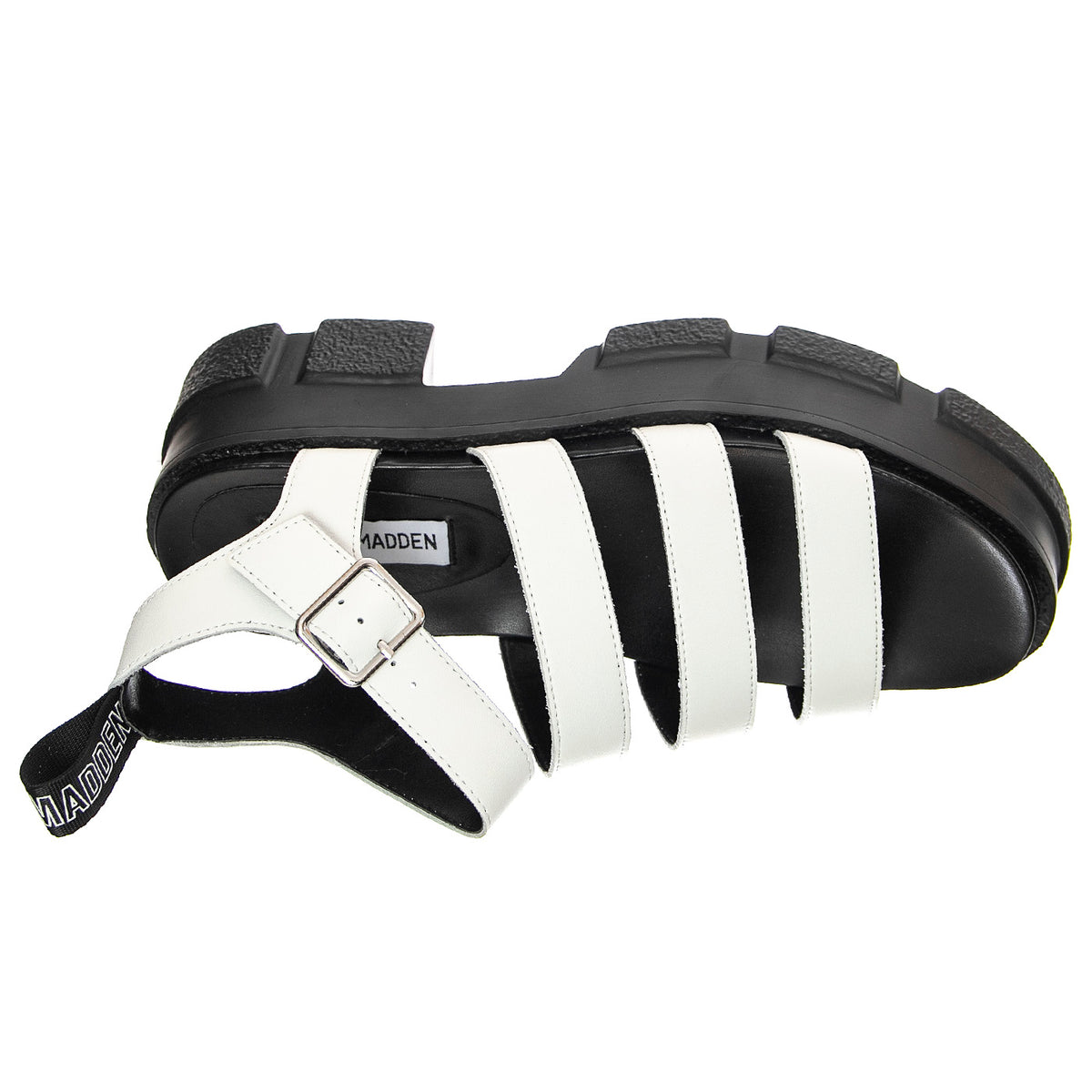 Pioneer White Leat - Sandali Donna Bianchi / Neri SMSPIONEER-WHI . STEVE MADDEN 