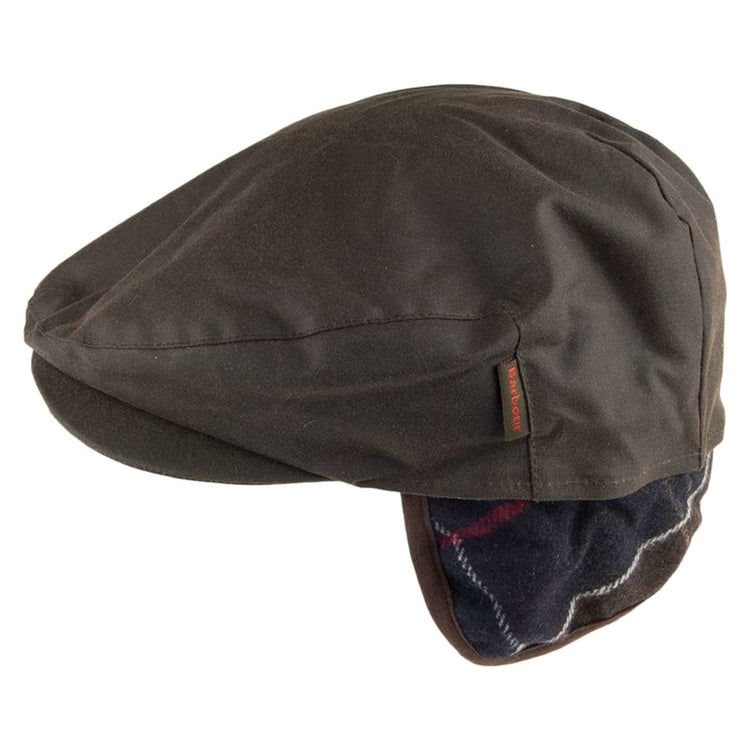 CHEVIOT WAX FLAT CAP OLIVE - Cappello a Coppola con Paraorecchie MHA0294-OL11-FW23 . BARBOUR 