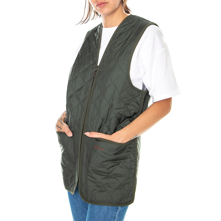 QUILTED WAISTCOAT ZIP IN LINER OLIVE/CLASSIC - Giacca Smanicata Uomo Marrone MLI0001-GN92-FW23 . BARBOUR 