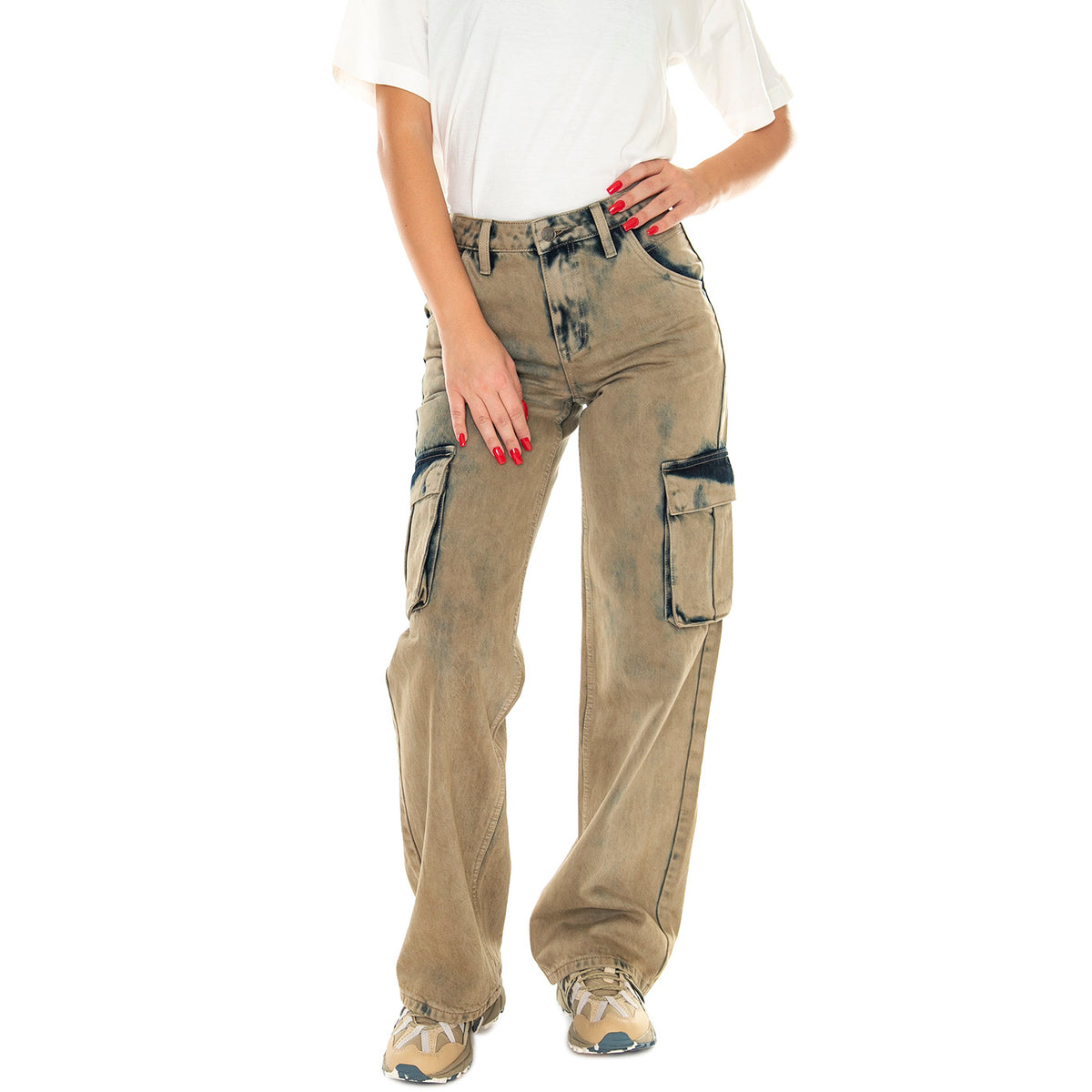Go Kit Cargo Pant Go Acid Brown - Pantaloni Denim Jeans Donna Marroni W3BG19D4XY0-F1GX . GUESS ORIGINALS 
