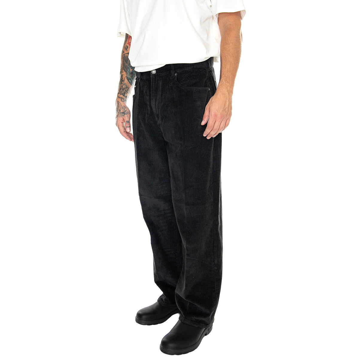 Bigwig Baggy Corduroy Pant Digital Black - Pantaloni Uomo Neri 142020218-DGB . OBEY 