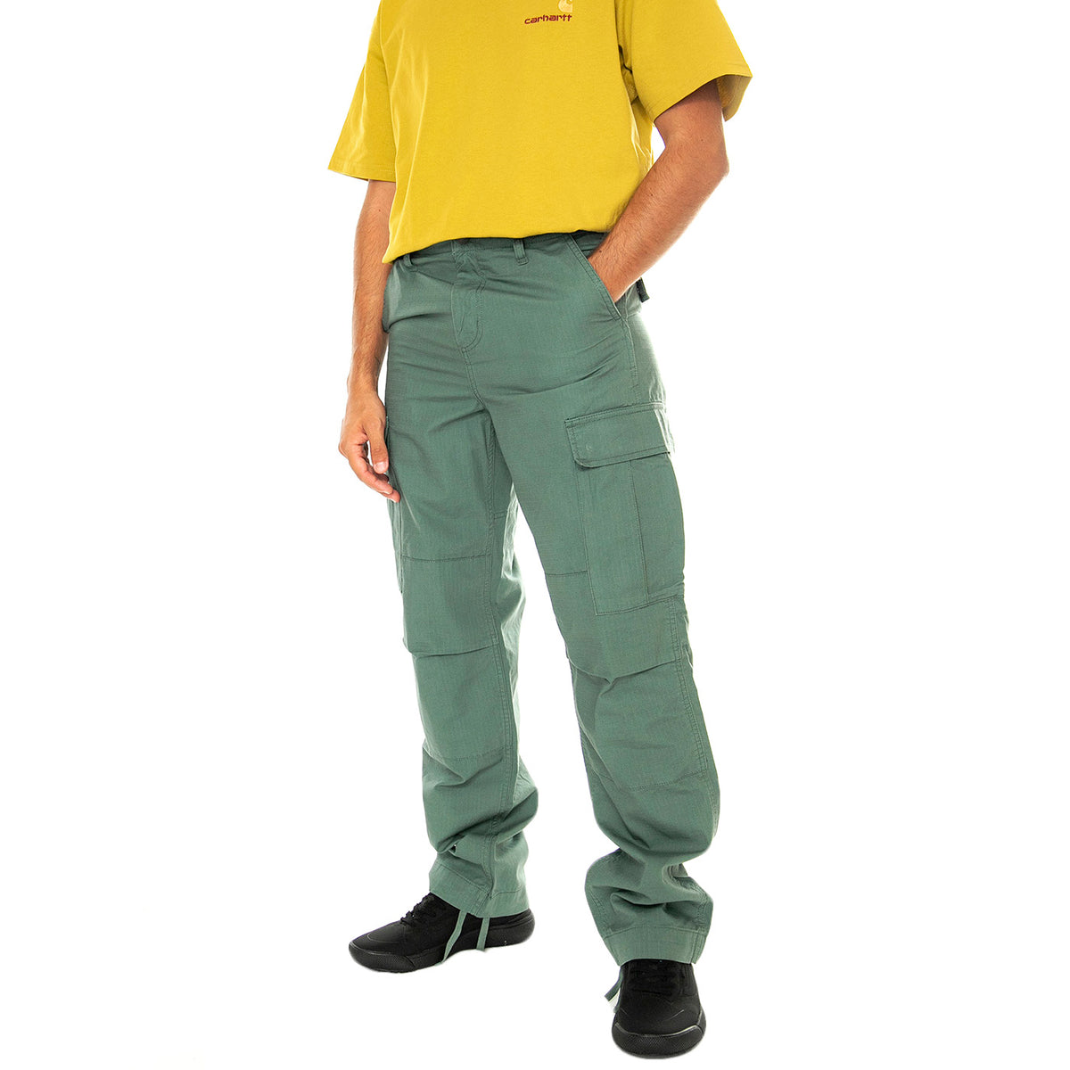 Regular Cargo Pant Duck Green rinsed - Pantaloni Cargo Uomo Verdi I032467.29N02 . CARHARTT WIP 
