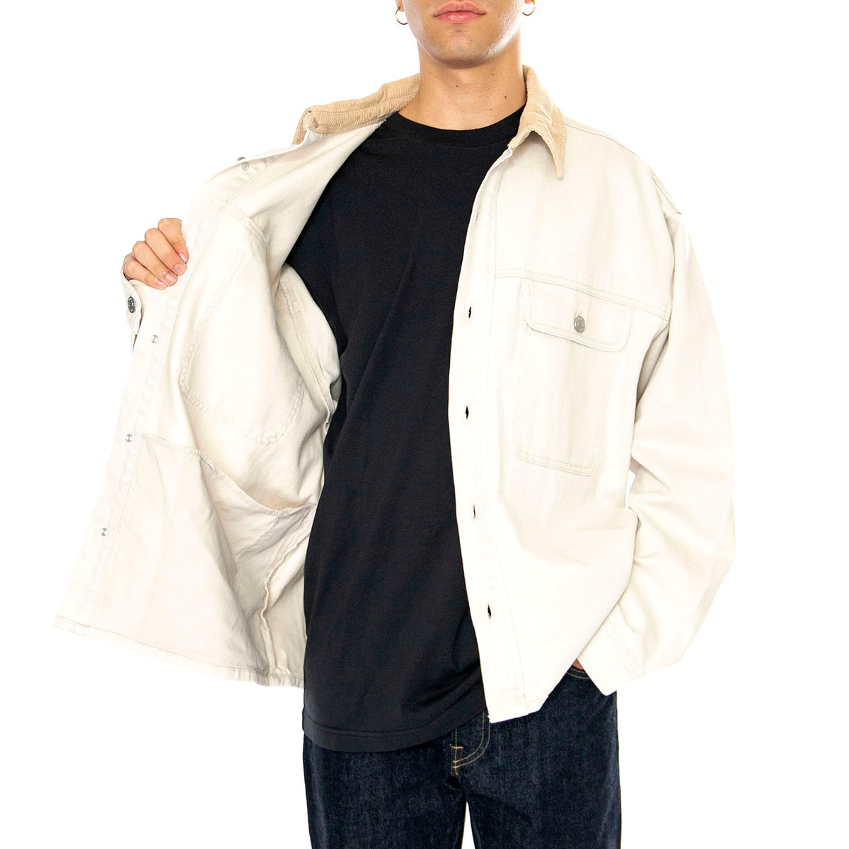Idris Shirt Jacket Silver Grey Multi - Giacca Uomo Beige 121160061-SILVER GREY MULTI . OBEY 