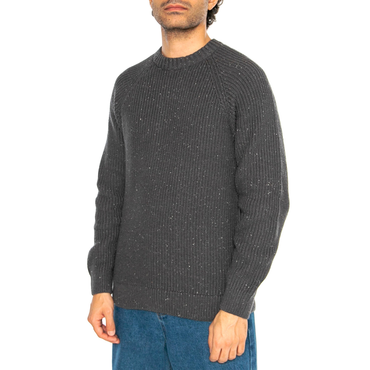 Litus Reg 5 Naps Crew Knit Grey Pinstripe - Maglione Girocollo Uomo Grigio 22031001-4607410 . ONLY & SONS 