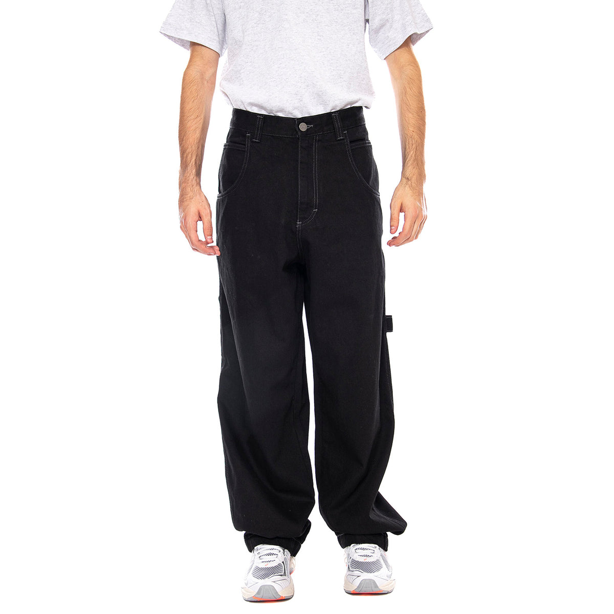 Pant Baggy T. Denim Doppio Black Var Nero - Pantaloni Denim Jeans Uomo Neri RED-L-2BLK-00N . BLUESKIN 