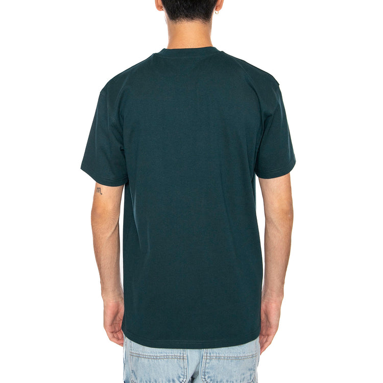 S/S American Script T-Shirt Deep Lagoon - Maglietta Girocollo Uomo Verde I029956.0AUXX . CARHARTT WIP 