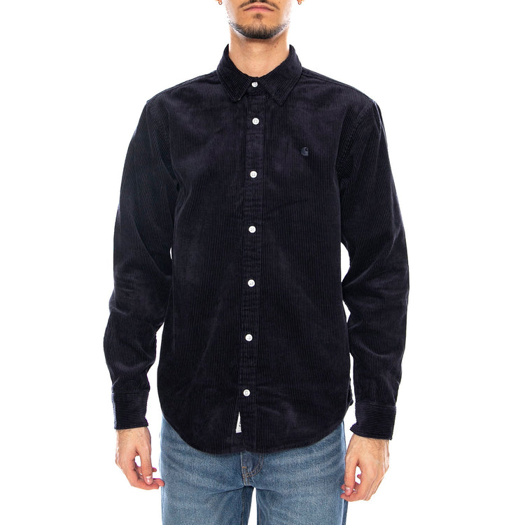 L/S Madison Cord Shirt Dark Navy / Dark Navy -- Camicia Uomo Blu Scuro I029958.0FHXX . CARHARTT WIP 
