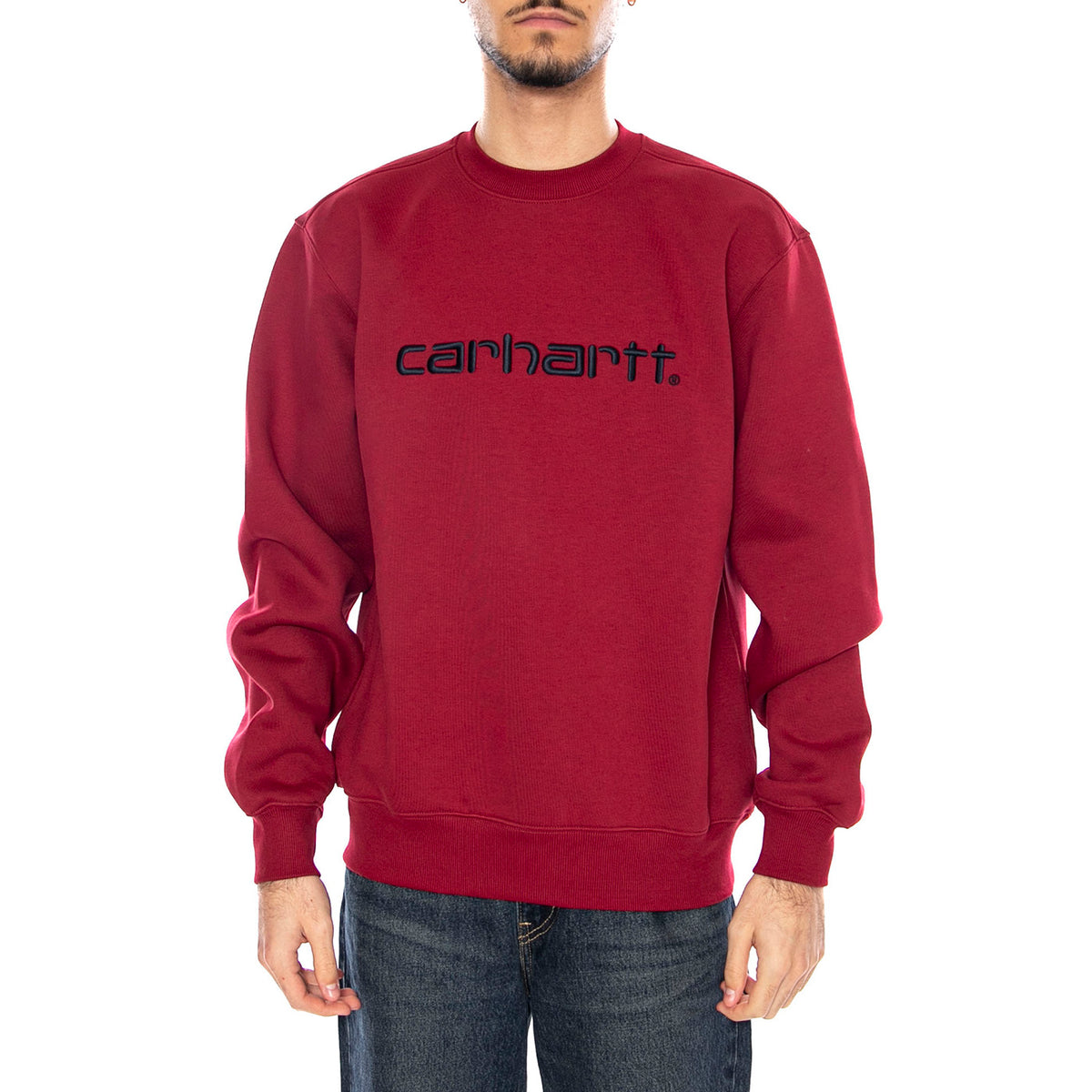 Carhartt Sweat -- Felpa Uomo Scarlet / Graphite Rossa I030546.38FXX . CARHARTT WIP 