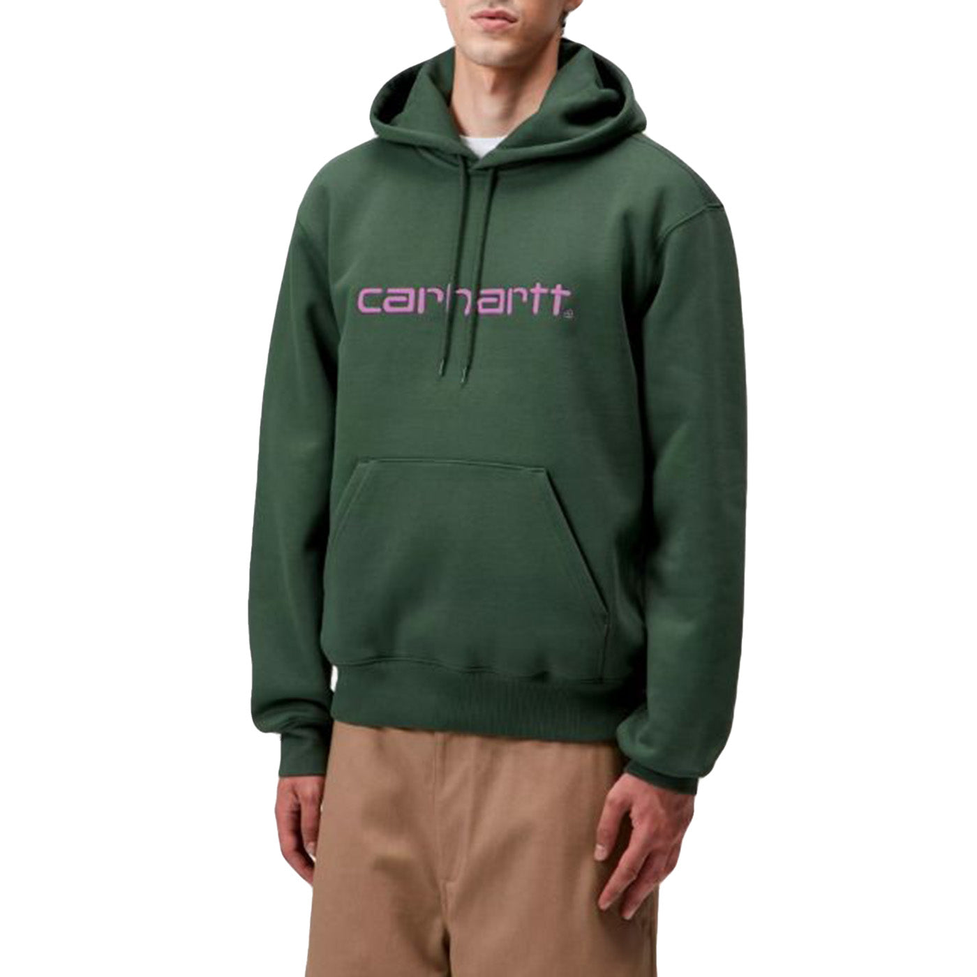 HOODED CARHARTT SWEAT SYCAMORE TREE / PHLOX - Felpa con Cappuccio Uomo Verde I030547.38EXX . CARHARTT WIP 