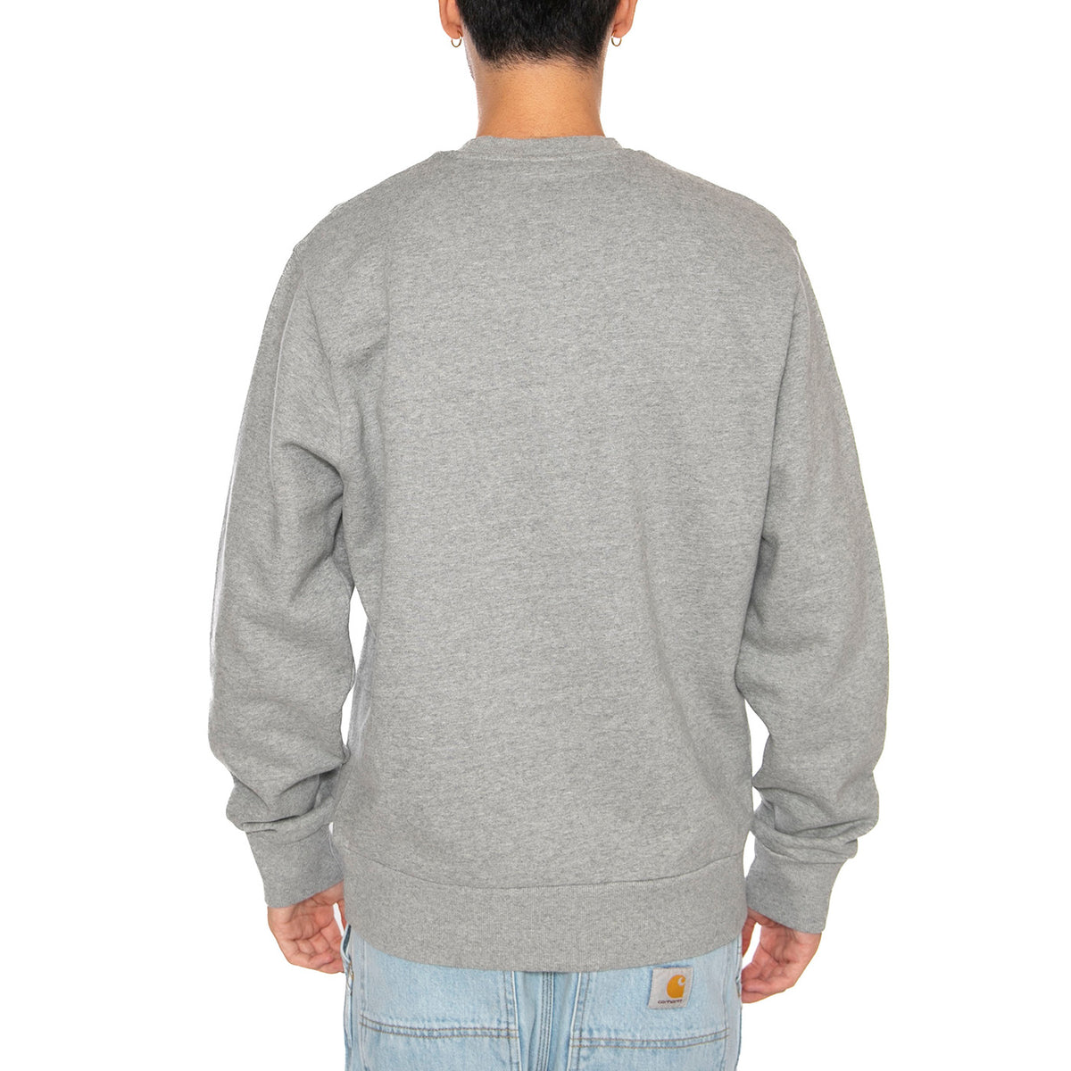 Script Embroidery Sweat Grey Heather / White - Felpa Uomo Grigia I034496.00DXX . CARHARTT WIP 