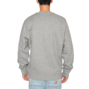 Script Embroidery Sweat Grey Heather / White - Felpa Uomo Grigia I034496.00DXX . CARHARTT WIP 