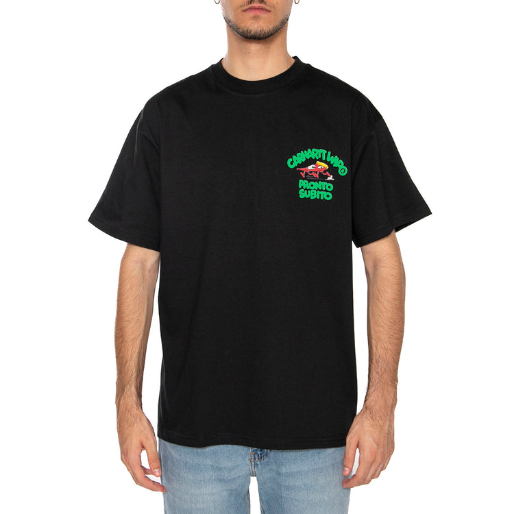 S/S Pronto T-Shirt Black - Maglietta Girocollo Uomo Nera I035195.89XX . CARHARTT WIP 