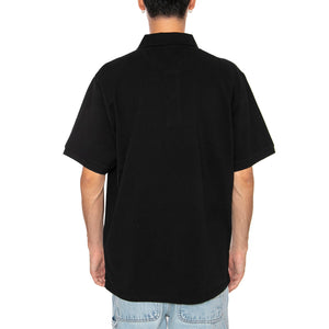 S/S Carhartt Script Polo Black / White - Polo Uomo Nera I035231.0D2XX . CARHARTT WIP 