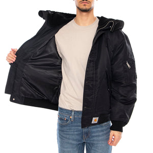 HD Oltera Bomber Black / Black -- Giacca Bomber con Cappuccio Uomo Nera I035309.00EXX . CARHARTT WIP 