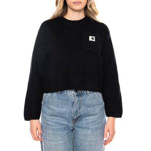 W Mira Sweater - Nero - Maglione Girocollo a Coste Donna I035382_89_XX . CARHARTT WIP 