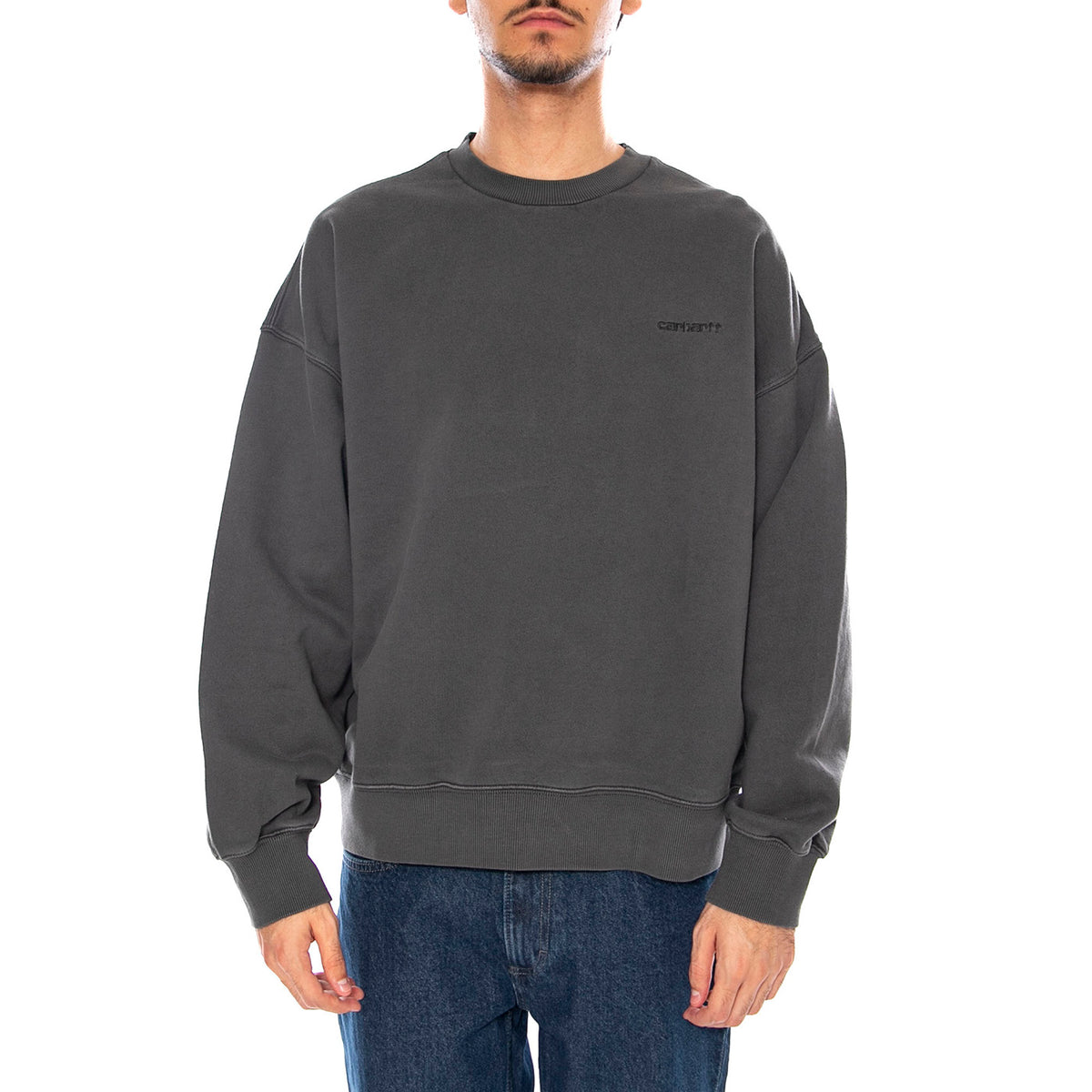 Benton Sweat Graphite - Felpa Girocollo Uomo Grigia I035436.87GD . CARHARTT WIP 