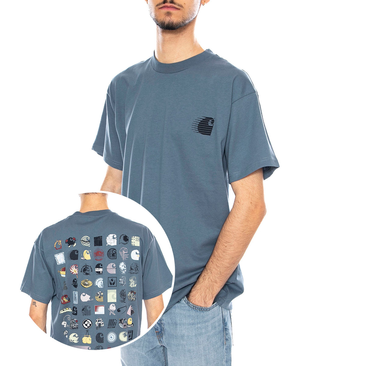 S/S C Logo Archive T-Shirt -- Maglietta Uomo Angelite I035439.33DXX . CARHARTT WIP 