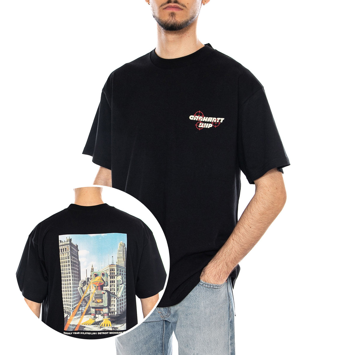 S/S Wiptopia T-Shirt Black - Maglietta Girocollo Uomo Nera I035492.89XX . CARHARTT WIP 