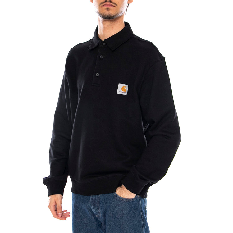 Polo Sweat Black - Polo Maniche Lungjhe Uomo Nera I035532.89XX . CARHARTT WIP 